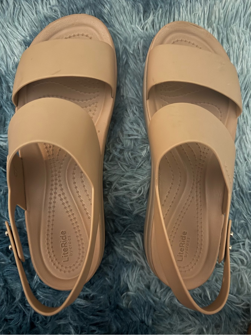 CROCS Brooklyn's Women's Nude Beige LiteRide Double Str Size 8